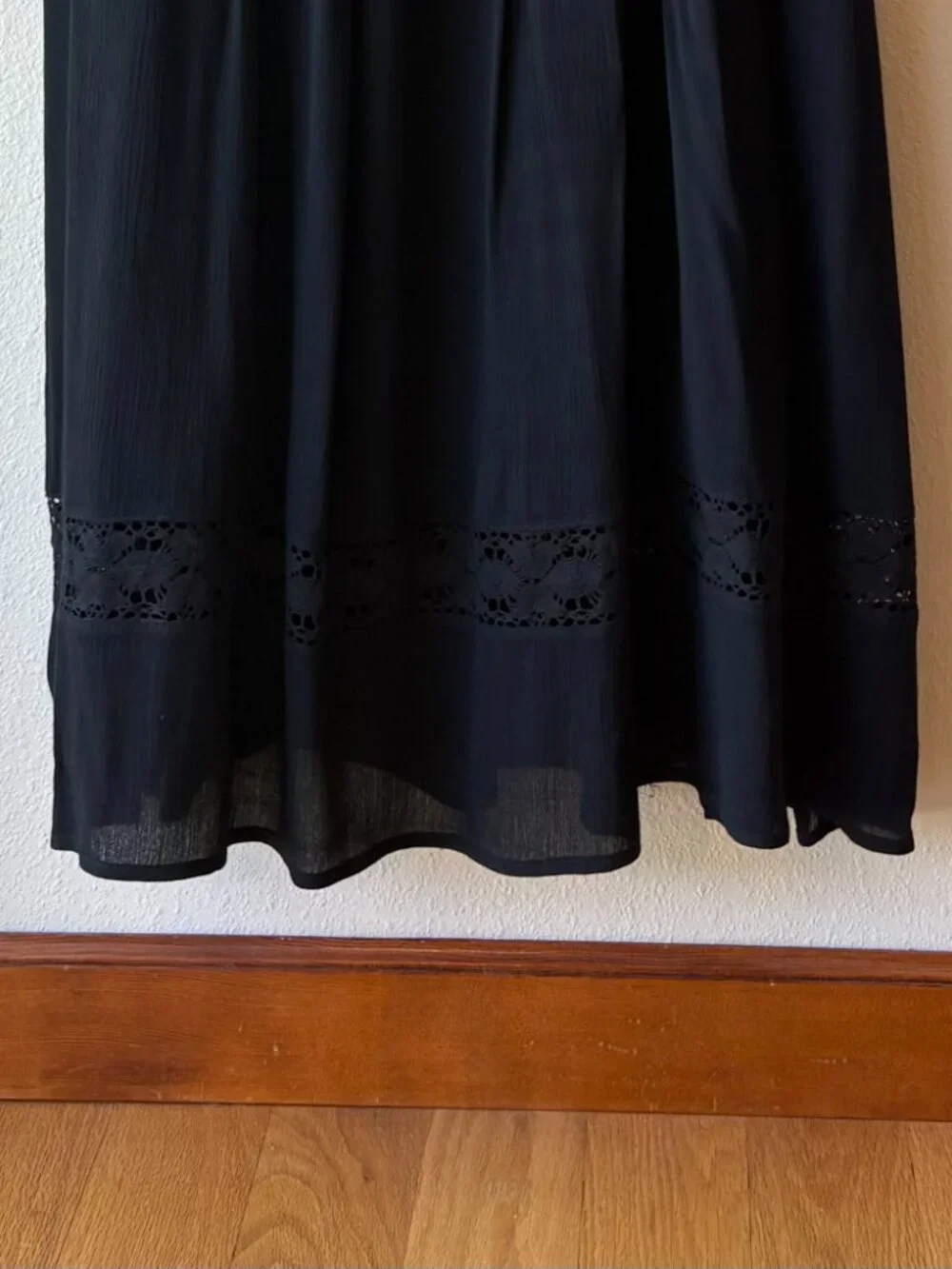 Natural Life 100% Cotton Spring Summer Midi Dress Lace Empire Waist Casual Sz L - Picture 4 of 11